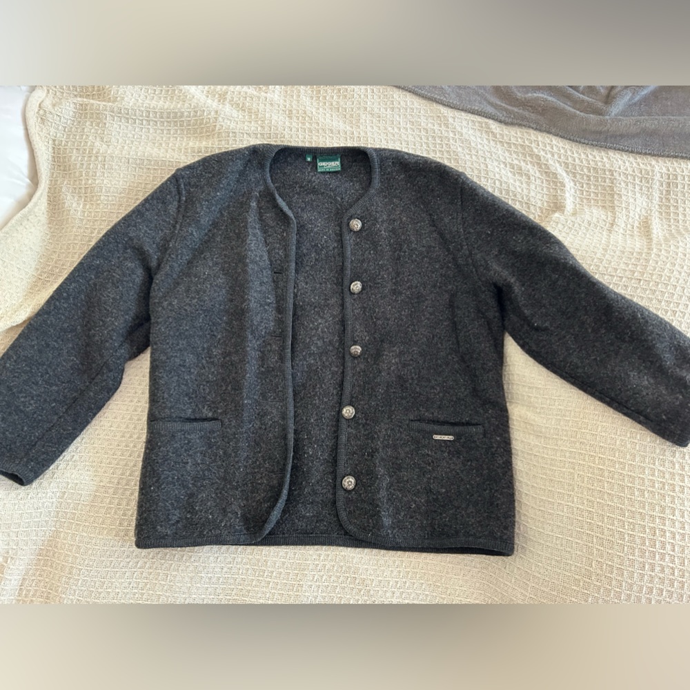 Vintage Grey Wool Geiger Jacket
